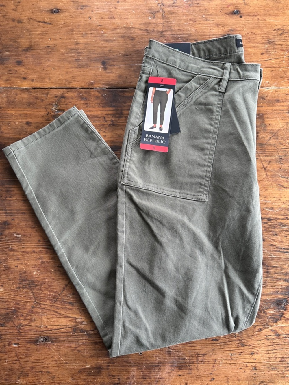 Banana Republic Olive Green Hi-Rise Twill Pants